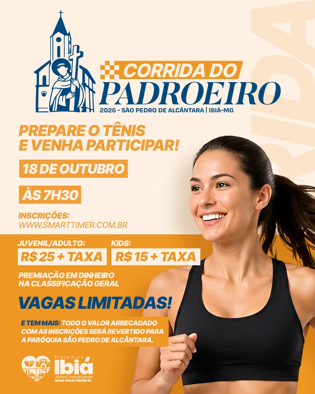 Banner do evento Corrida do Padroeiro 2026 – São Pedro de Alcântara
