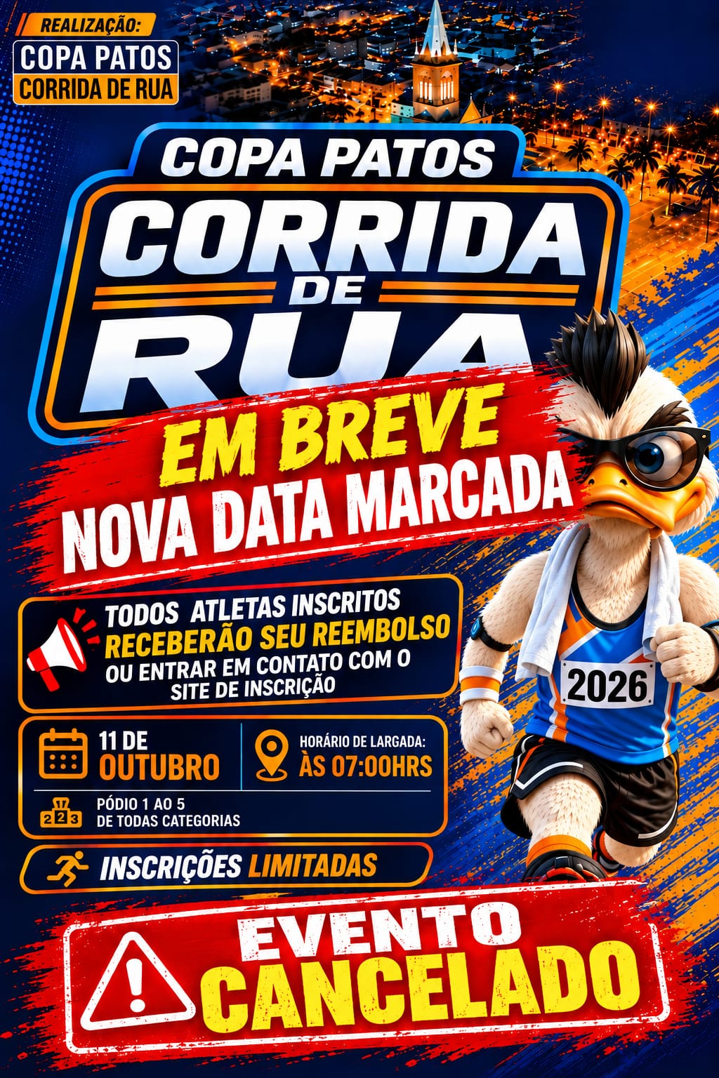 Banner do evento 4ª Etapa - Copa Patos Corrida de Rua