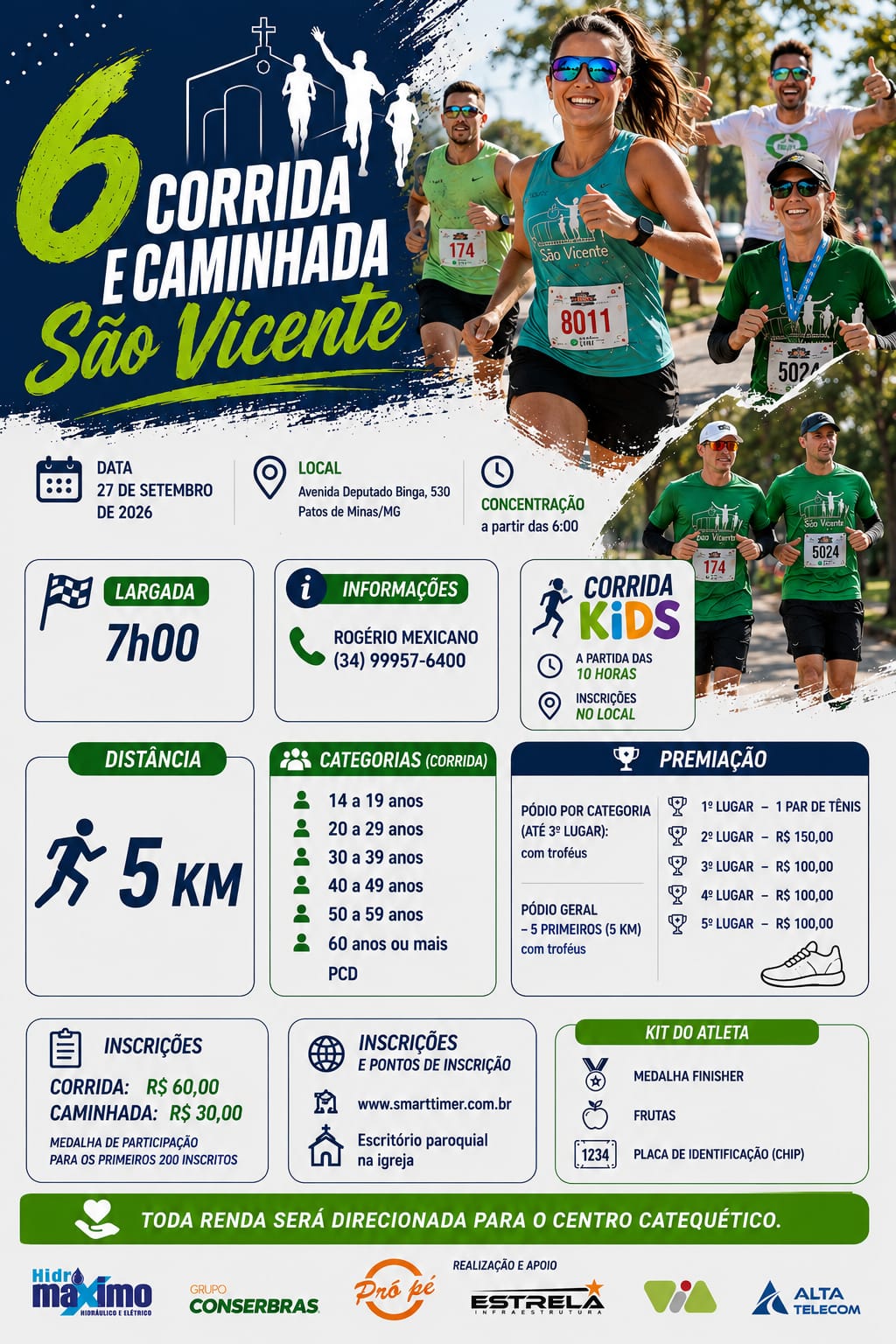 Banner do evento 6ª Corrida e Caminhada São Vicente
