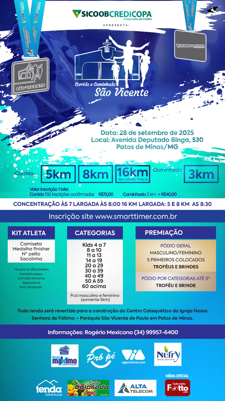 Banner do evento 5ª CORRIDA E CAMINHADA SÃO VICENTE - 2025