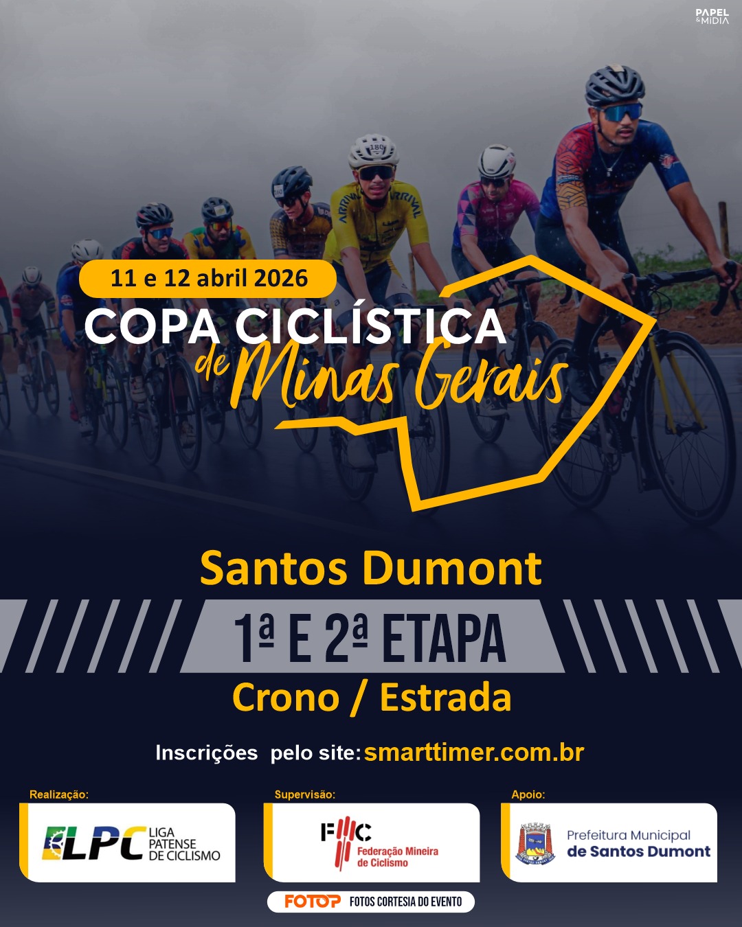 Banner do evento COPA CICLISTICA DE MINAS GERAIS - 1ª ETAPA - CRONO - SANTOS DUMONT