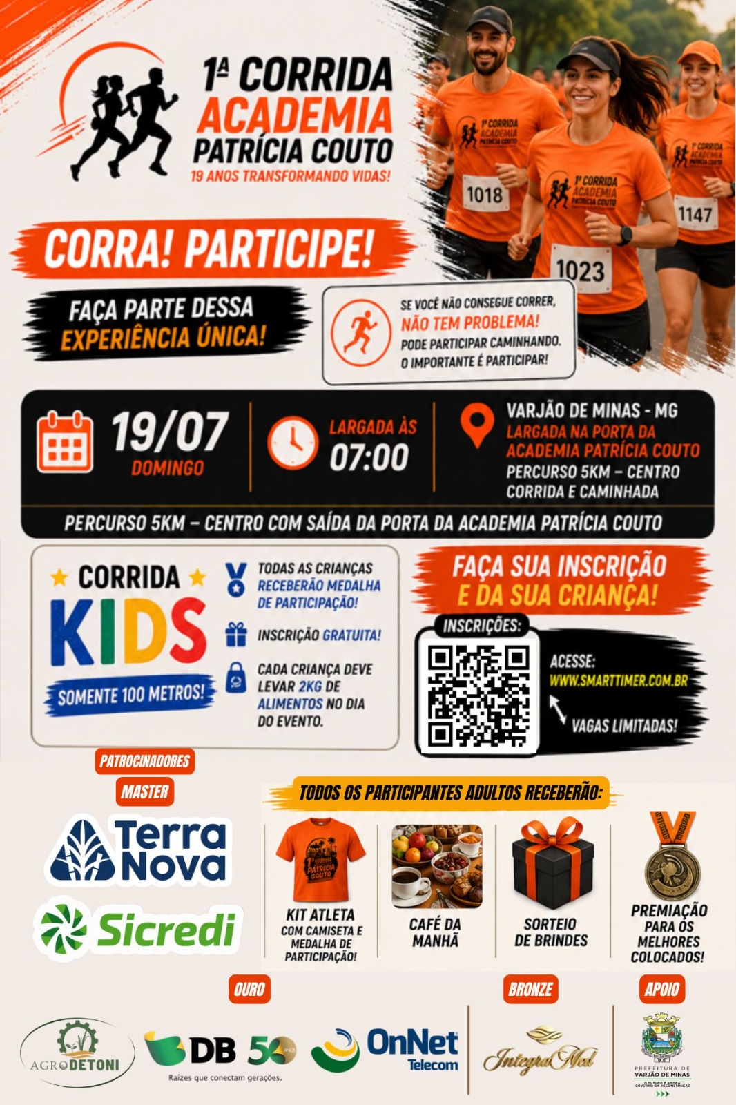 Banner do evento 1ª CORRIDA ACADEMIA PATRÍCIA COUTO