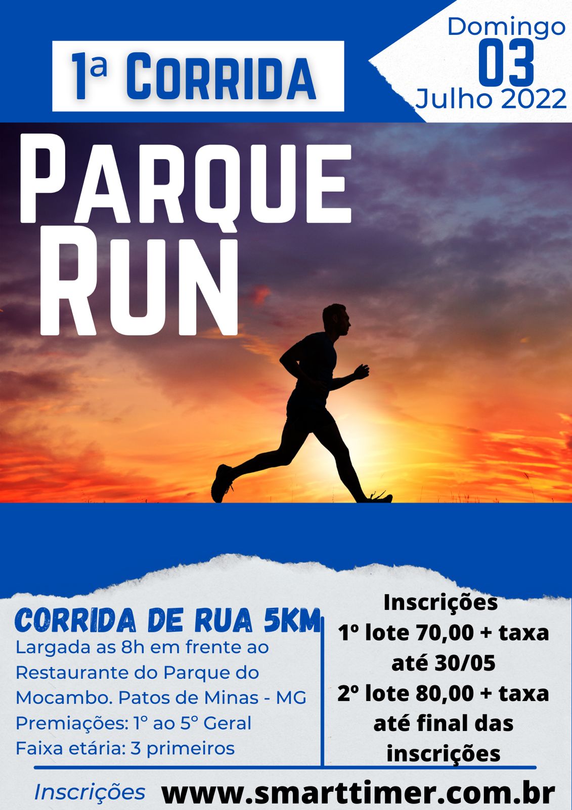 Banner do evento 1ª CORRIDA PARQUE RUN