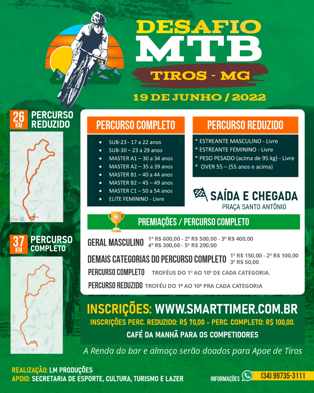 Banner do evento 1º DESAFIO DE MTB DE TIROS MG