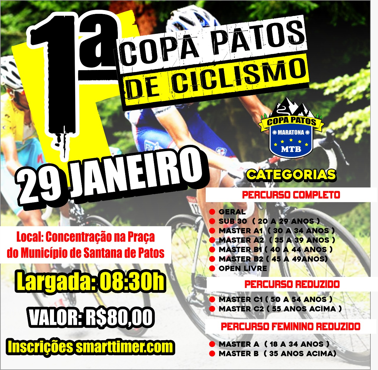 Banner do evento 1ª COPA PATOS DE CICLISMO