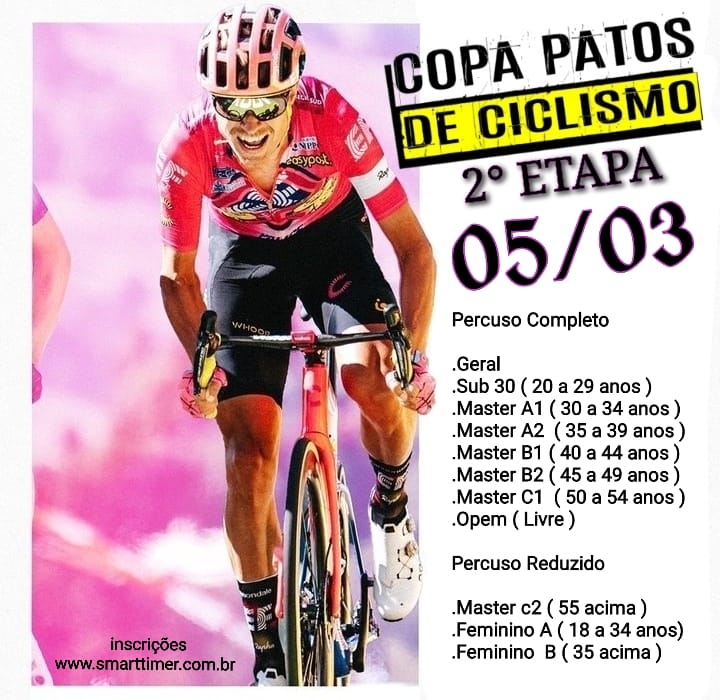 Banner do evento COPA PATOS DE CICLISMO - 2ª ETAPA