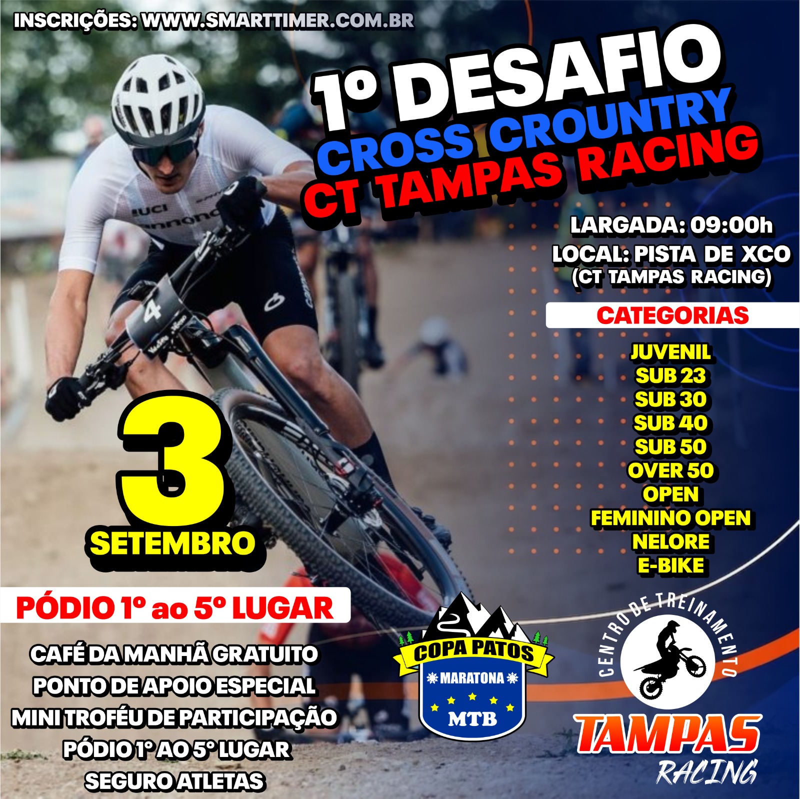 Banner do evento 1º DESAFIO CROSS COUNTRY CT TAMPAS RACING
