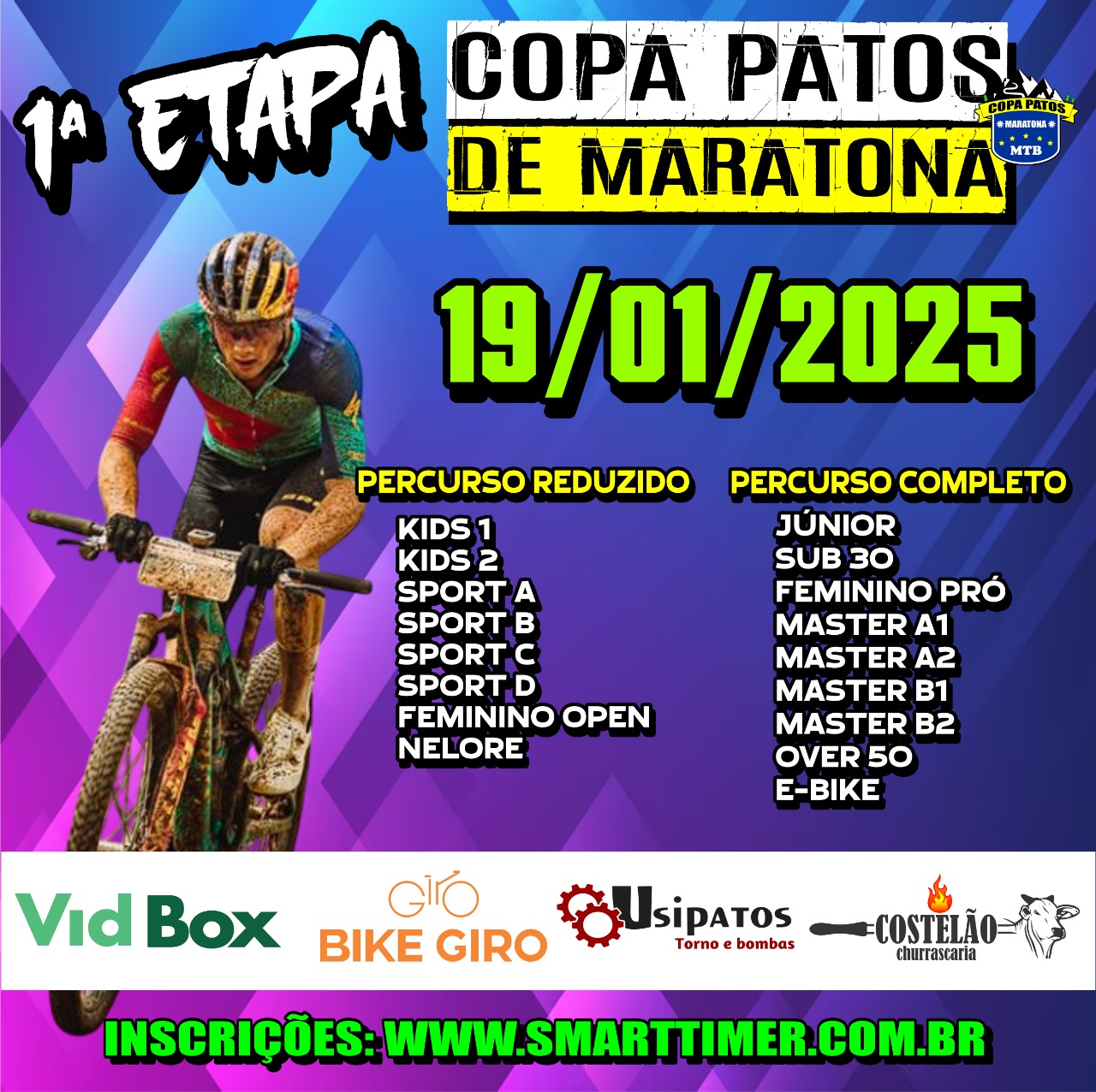 Banner do evento COPA PATOS DE MARATONA 2025 - 1ª ETAPA