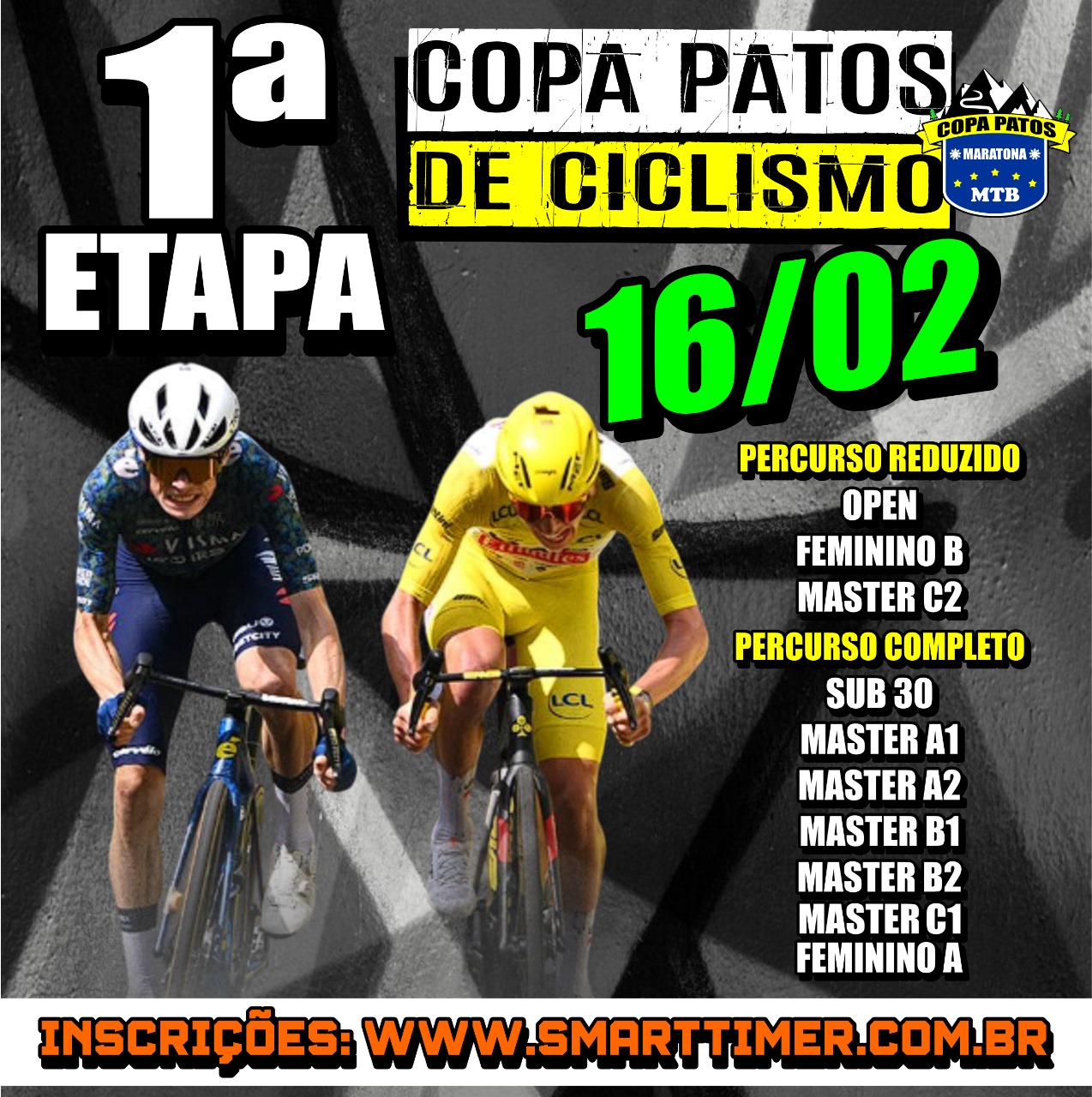 Banner do evento COPA PATOS DE CICLISMO 2025 - 1ª ETAPA