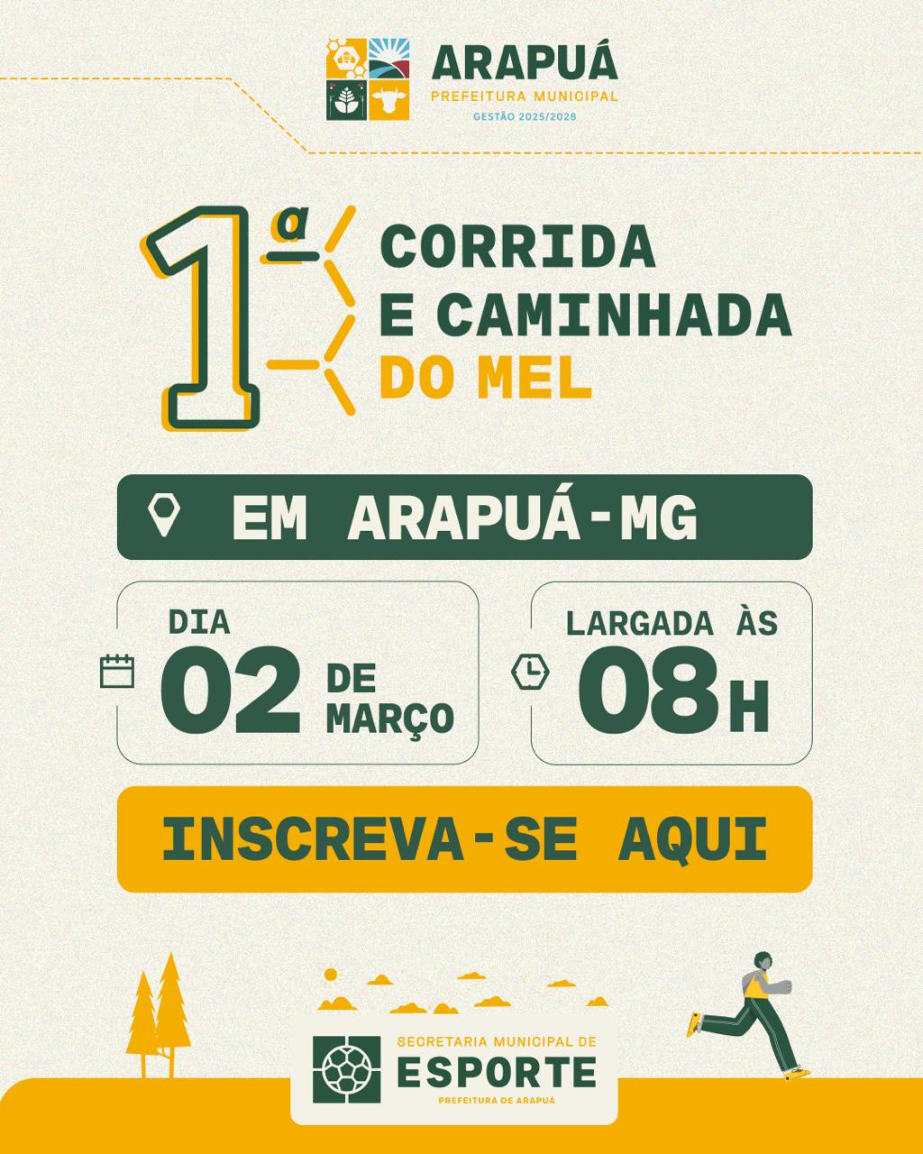 Banner do evento 1ª CORRIDA E CAMINHADA DO MEL