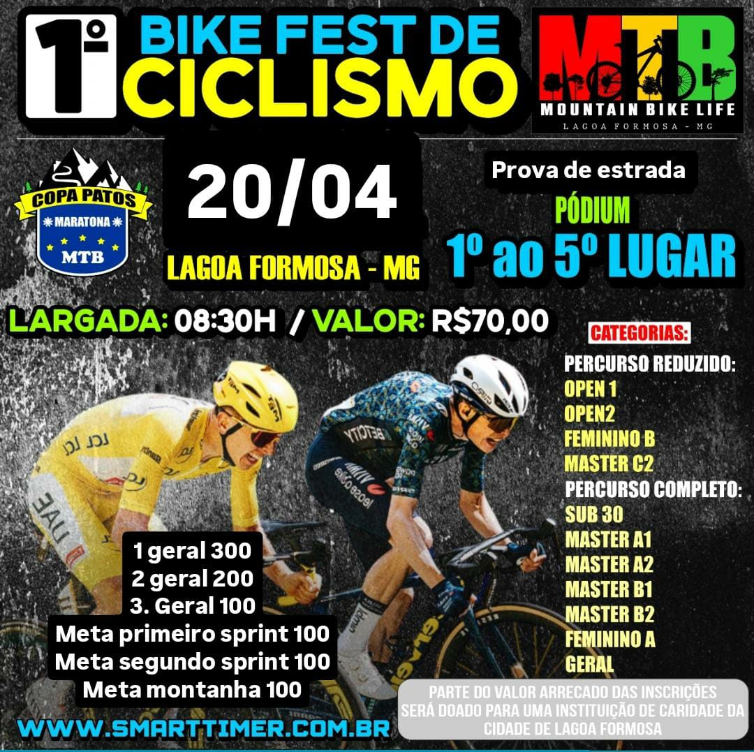 Banner do evento 1º BIKE FEST DE CICLISMO - LAGOA FORMOSA