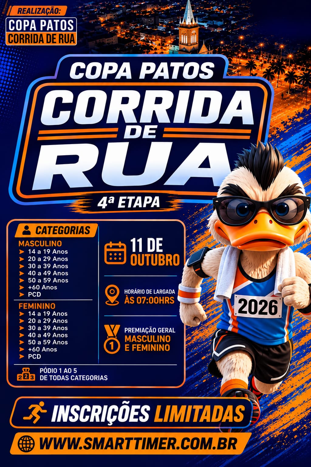 Banner do evento 4ª Etapa - Copa Patos Corrida de Rua